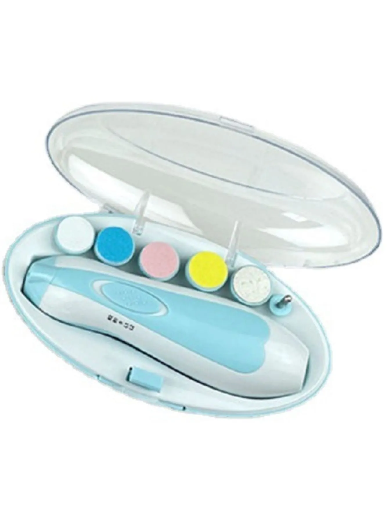 1 Set Baby Electric Nail File With 6 Grinding Heads And Storage Box FD