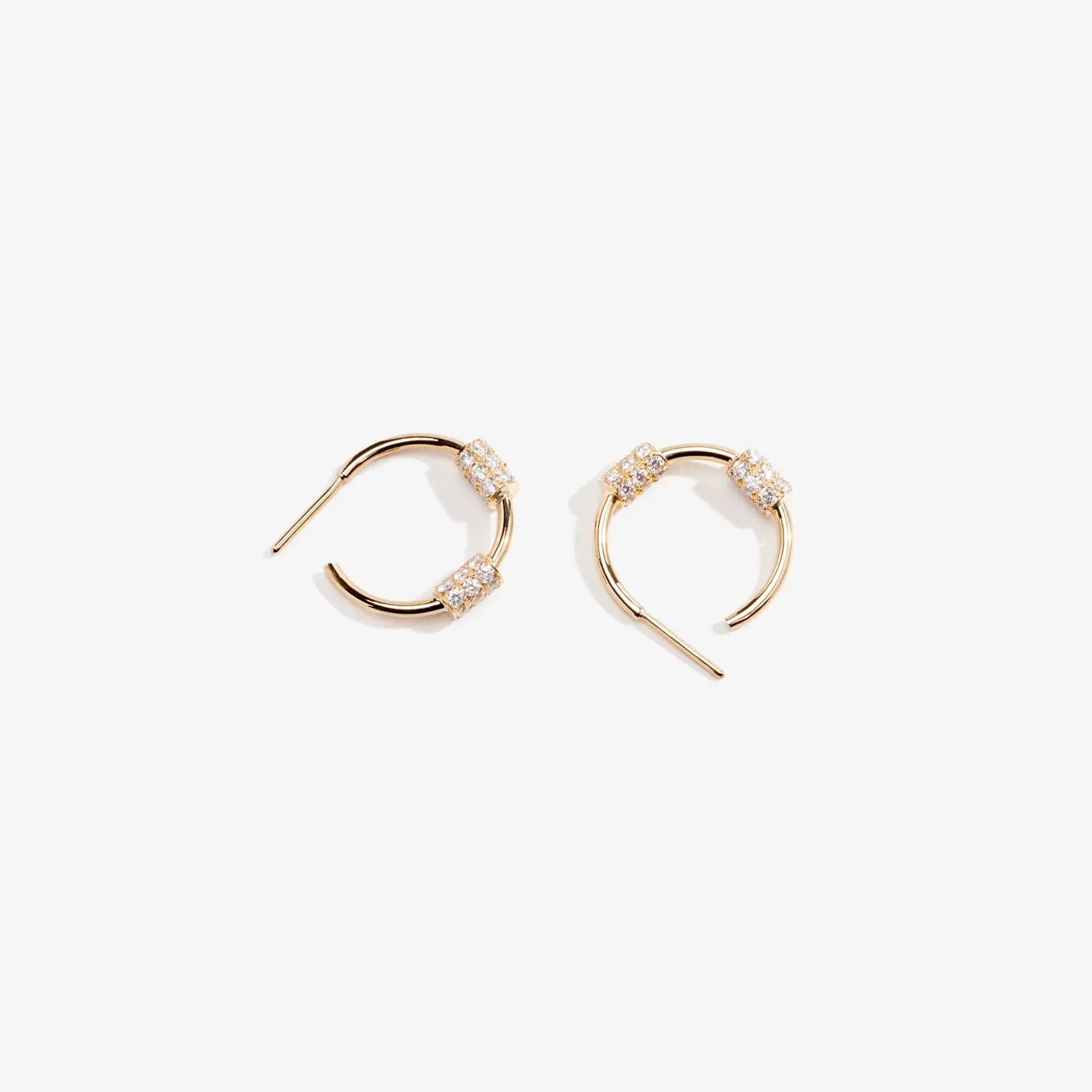 2kg Dumbbell Hoop Earrings - 18kt Yellow Gold