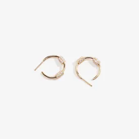 2kg Dumbbell Hoop Earrings - 18kt Yellow Gold