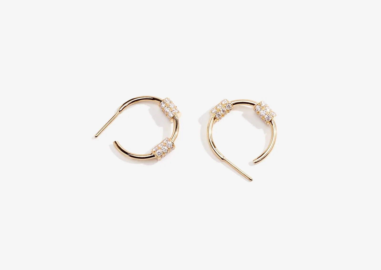 2kg Dumbbell Hoop Earrings - 18kt Yellow Gold