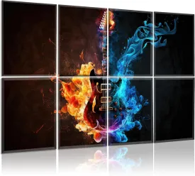 8 Pieces Guitar Wall Art Music Decor, Guitar Art Music Gifts for Men, Guitar Sign Sound Absorbing Panel for Music Room Decor