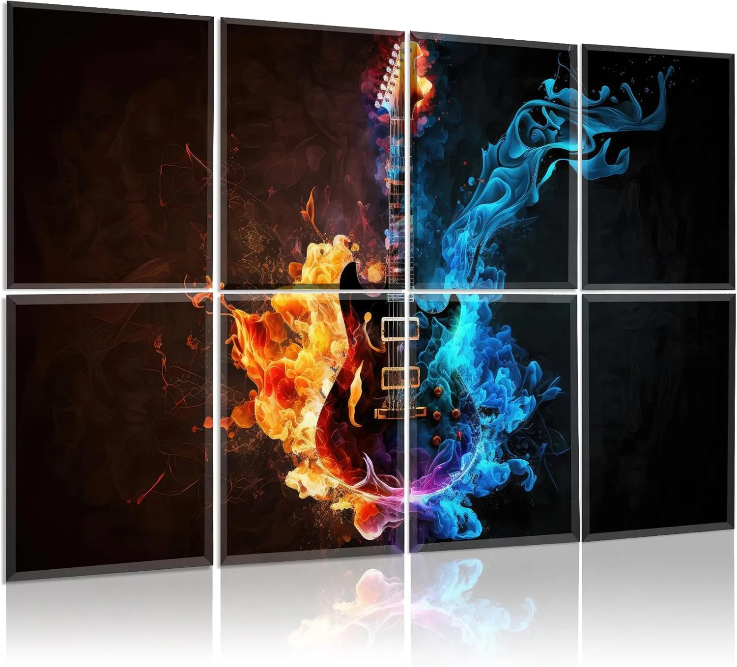 8 Pieces Guitar Wall Art Music Decor, Guitar Art Music Gifts for Men, Guitar Sign Sound Absorbing Panel for Music Room Decor