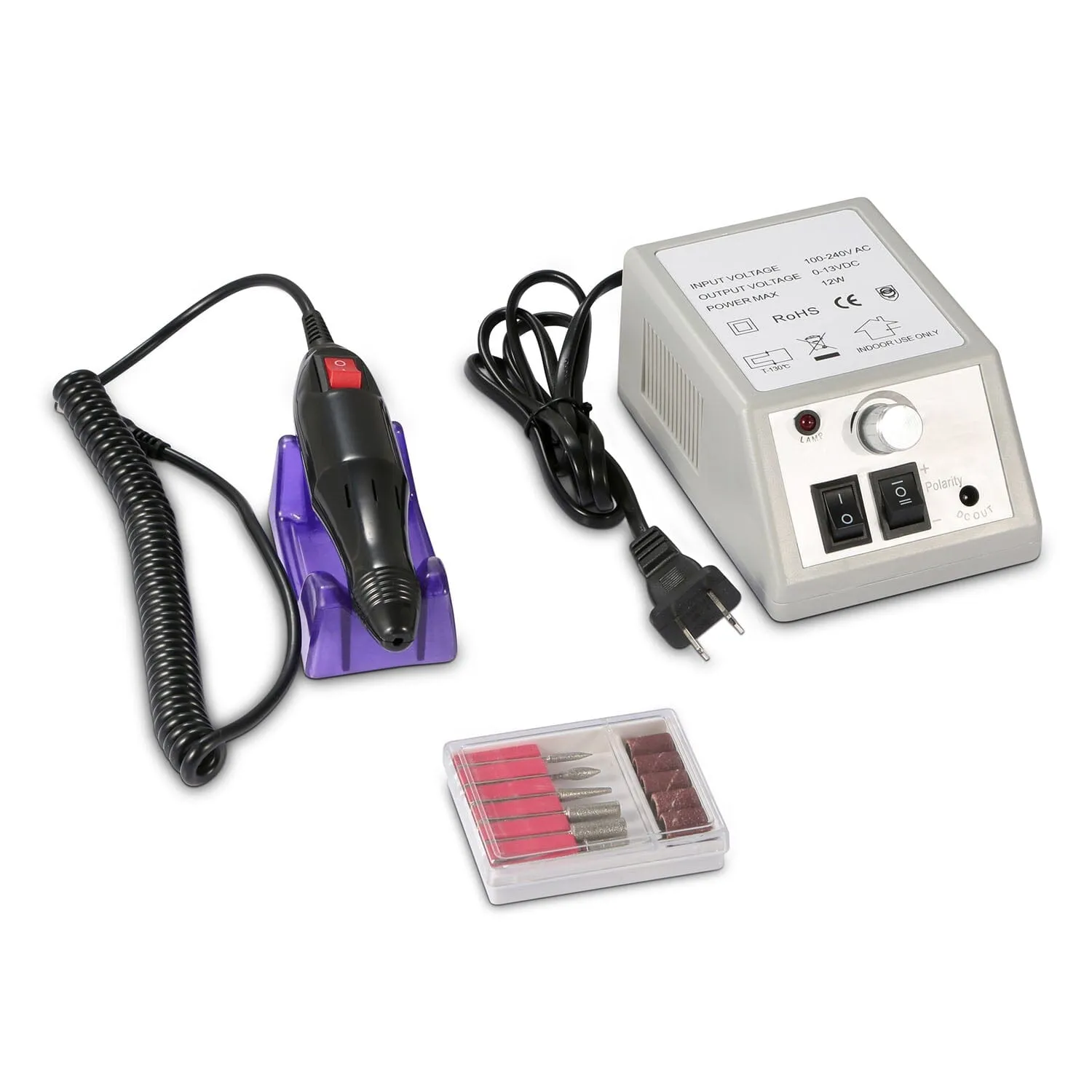 Acrylic Nail Drill Machine 20000RPM with 6 Bits Cuticle Grinder Kit