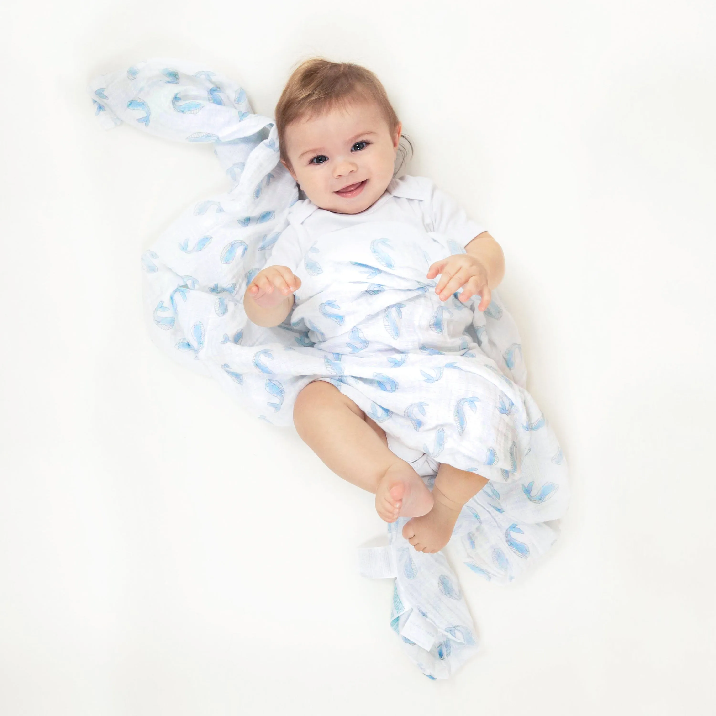 aden   anais Cotton Muslin Swaddles 4 pack Space Explorers Blue