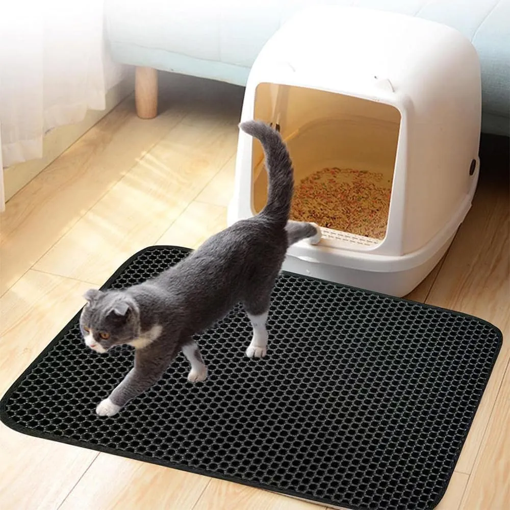 Adorapaws Mess Free Litter Mat,Adorapaws Cat Litter Trap Mat,Double Layer Cat Mat,Honeycomb Double Layer Trapping Litter Mat Design,Waterproof, Urine-Proof, Easy To Clean (50*40cm/20*16in,grey)