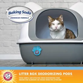 Arm & Hammer Pets Cat Litter Box Deodorizing Pods 2 pods, Fresh Breeze Scent | 2 Cat Litter Box Deodorizer from Arm and Hammer | Combats Cat Odors | 2 Adhesive Devices (Pack of 2)