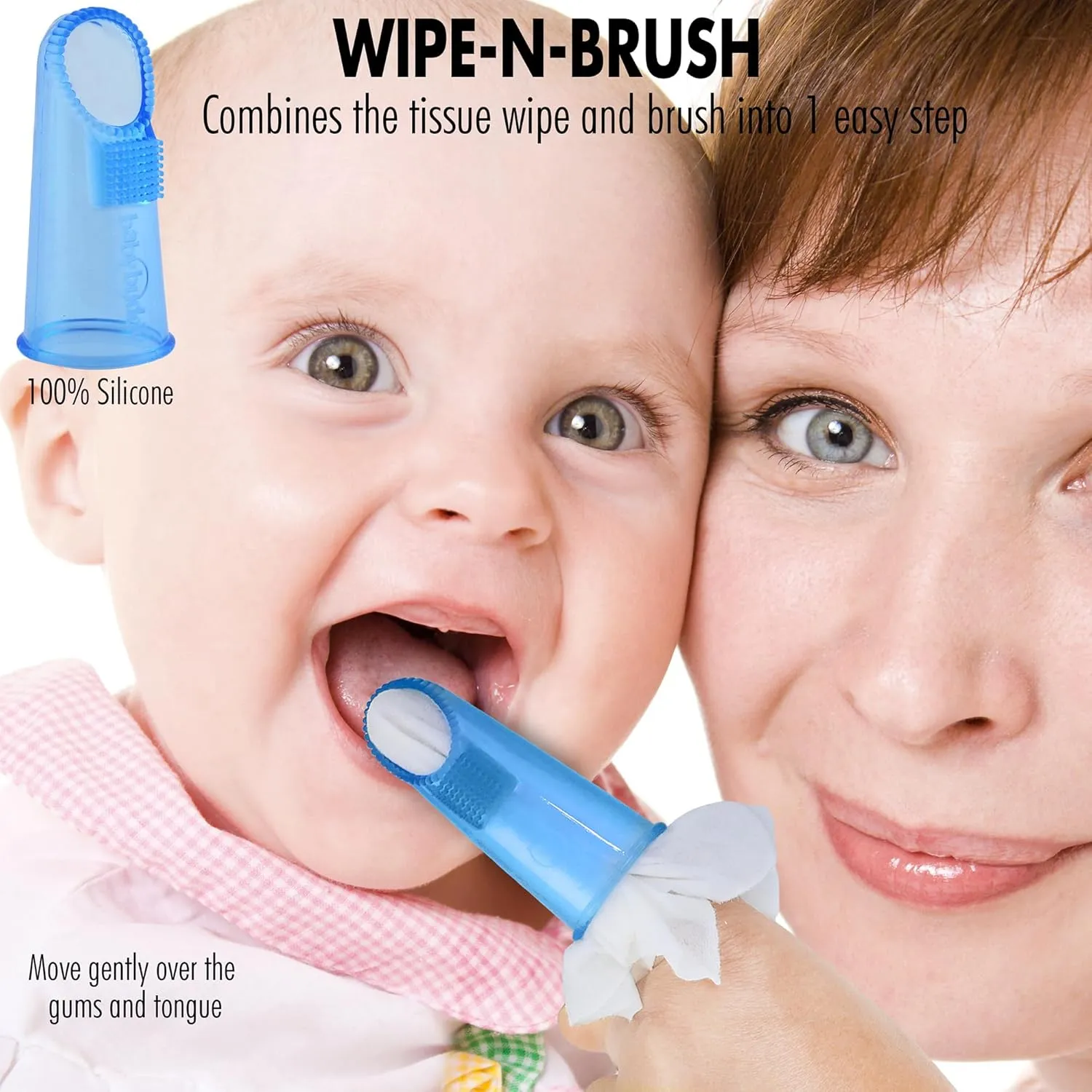 Baby Buddy Brilliant Infant Oral Care Set, 5 PC, Includes Tooth Gel, Finger Toothbrush, Wipe-N-Brush, Baby's 1st Toothbrush, Baby Toothbrush, Silicone Bristle Toothbrushes - Teethers, Blue