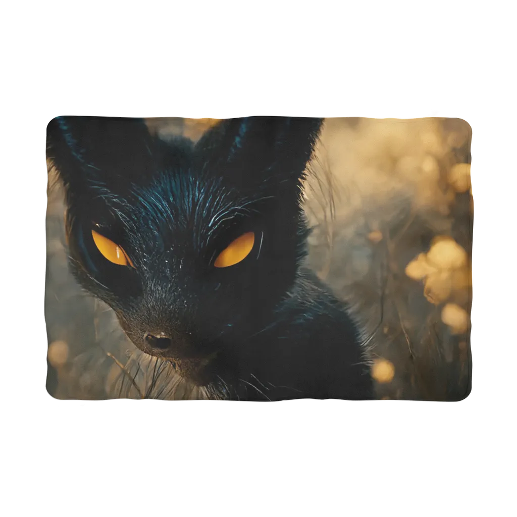 Black and Orange Kitty Cat Sublimation Pet Blanket