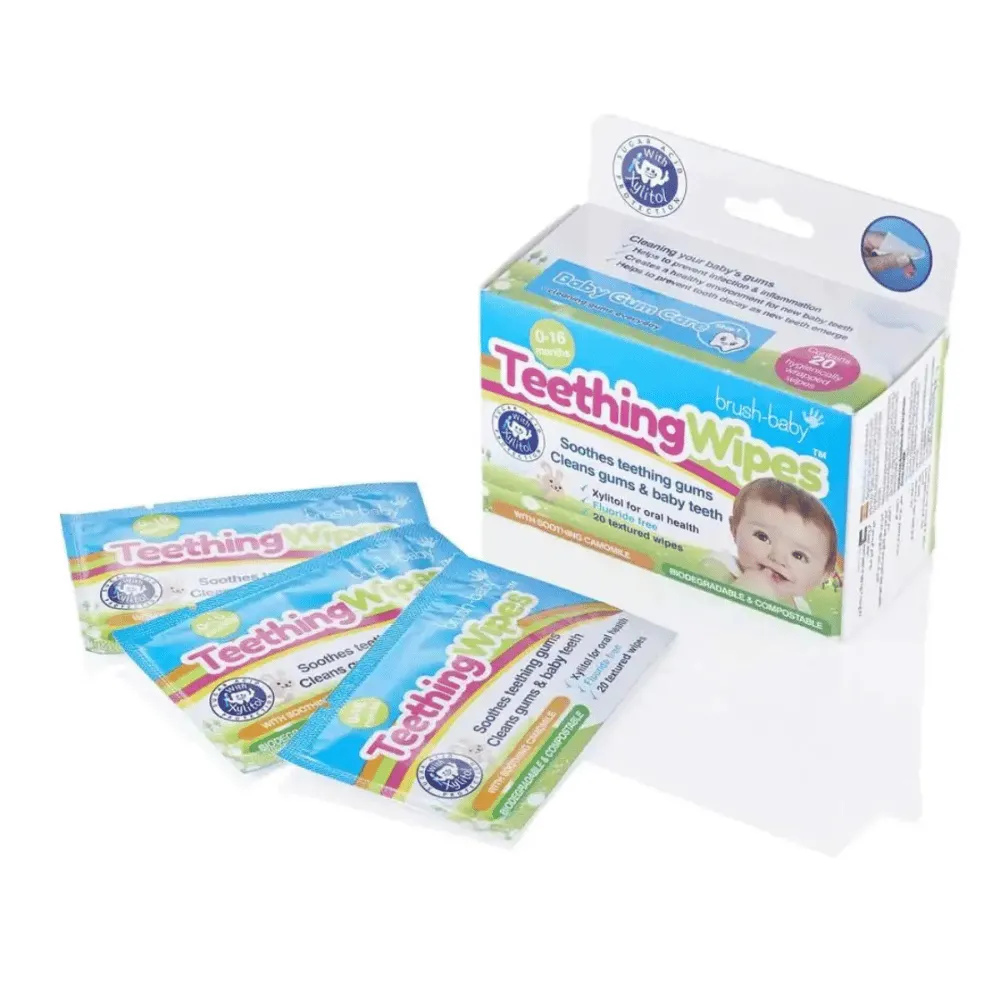 Brush-Baby Biodegradable Baby Teething Wipes 20 pack (0-16 months)
