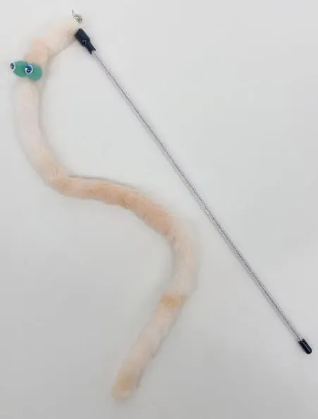 Cat Toys On a Stick,Cat Toy Wand&String Cat Toy-Cat Snake Toy, Long Cat Wand&Fuzzy Cat Toys,Interactive Toy for Teaser Play and Chase Exercise with Kitten (Color 2)