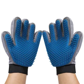 Cats Hair Removal Mitts, Pets Grooming Glove, Gentle Deshedding Massage Brush Glove for Long Short Fur, Dogs Horses Rabbits Hair Remover Enhanced Five Finger Design