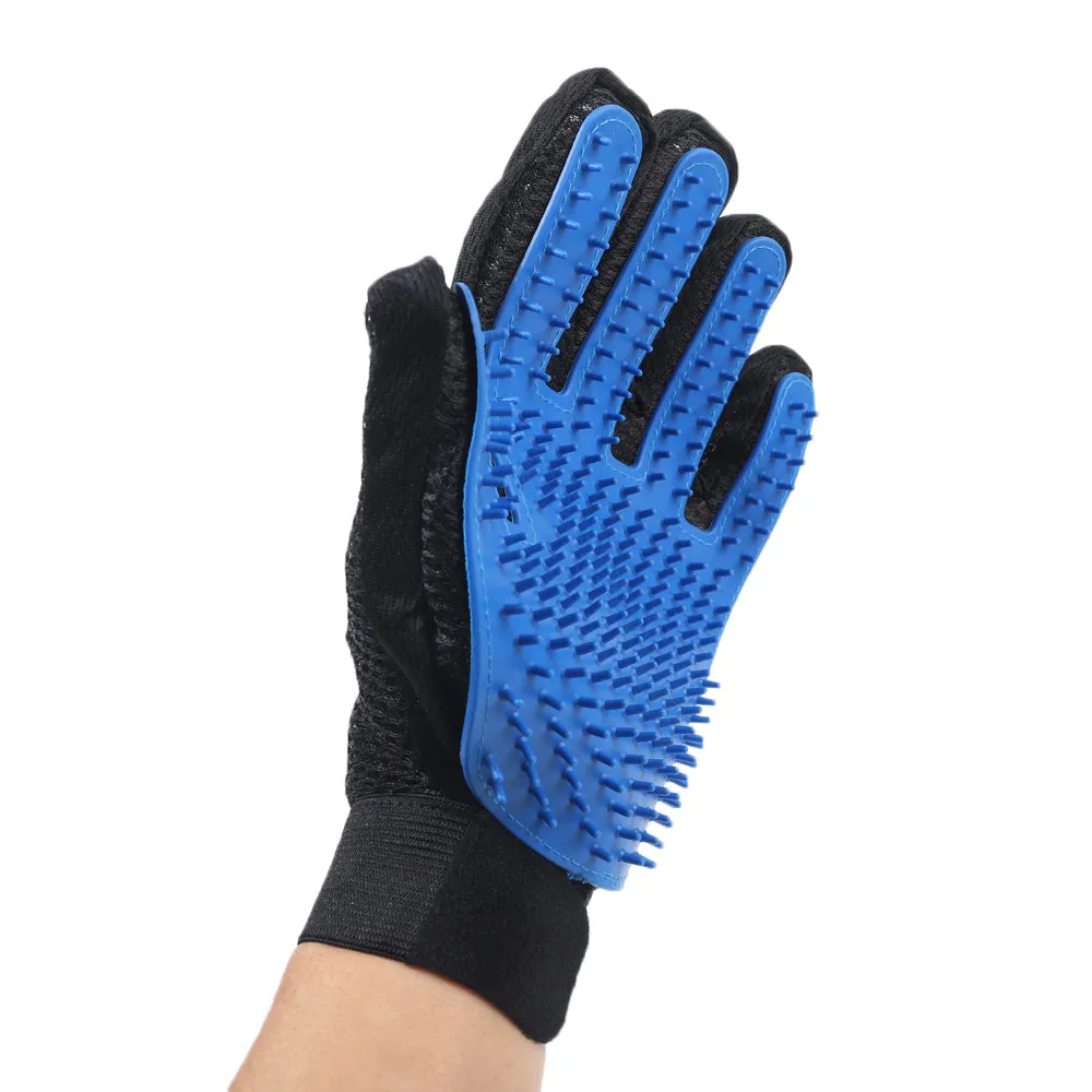 Cats Hair Removal Mitts, Pets Grooming Glove, Gentle Deshedding Massage Brush Glove for Long Short Fur, Dogs Horses Rabbits Hair Remover Enhanced Five Finger Design