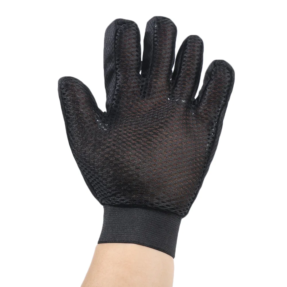 Cats Hair Removal Mitts, Pets Grooming Glove, Gentle Deshedding Massage Brush Glove for Long Short Fur, Dogs Horses Rabbits Hair Remover Enhanced Five Finger Design