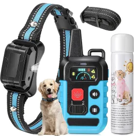 Citronella Dog Training Collar with Remote, Spray Bark Training Collar with Spray/Vibration/Beep Modes, No Electric Shock Humane Safe Rechargeable Waterproof Anti Bark Device for Dogs (1 Spray Refill)