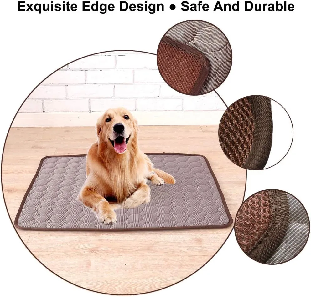 Cooling Mat for Dogs Summer Dog Pad for Small Medium Large Dogs Cats, Pet Ice Silk Blankets Sleeping Mat, Outdoor Dog Self Cooling Crate Sleep Mats Washable Portable