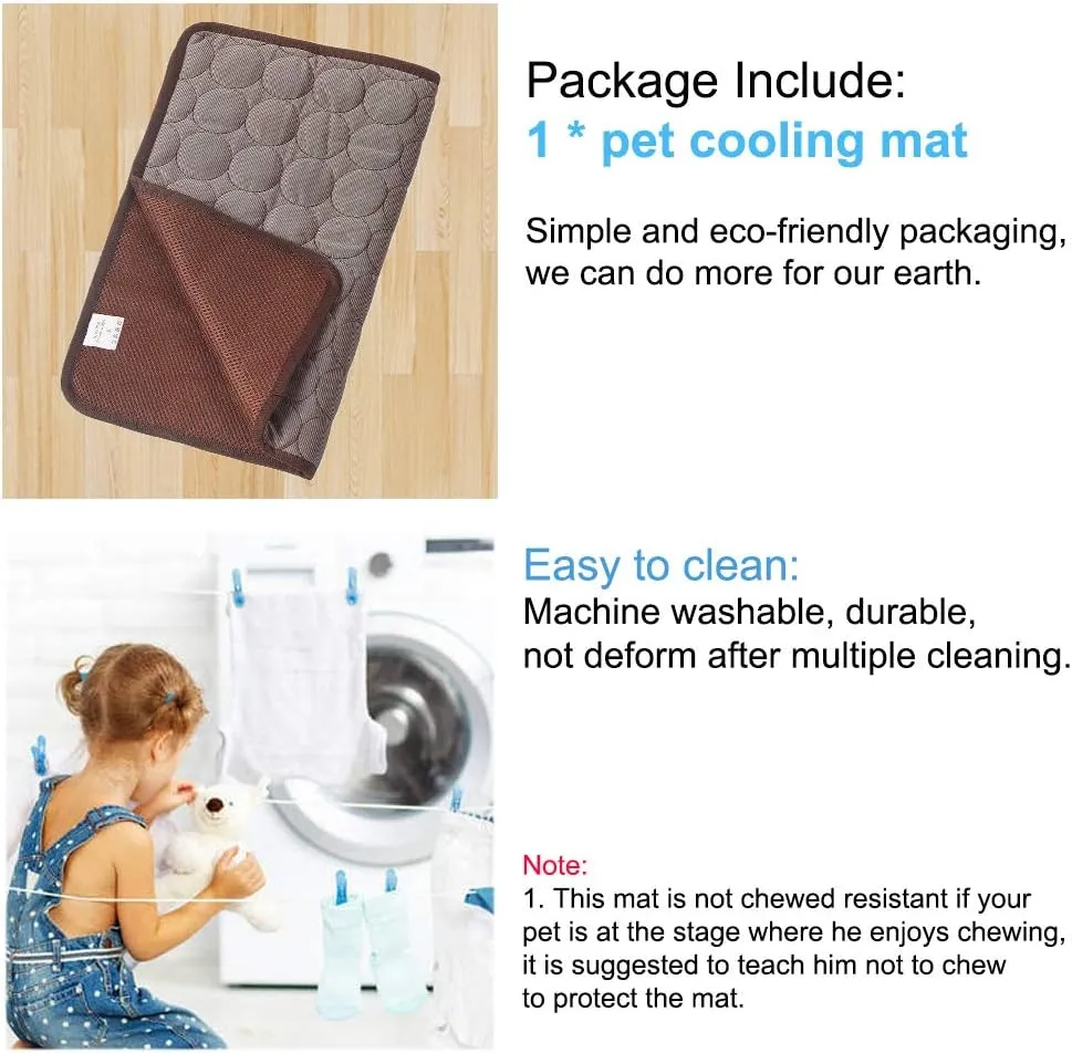 Cooling Mat for Dogs Summer Dog Pad for Small Medium Large Dogs Cats, Pet Ice Silk Blankets Sleeping Mat, Outdoor Dog Self Cooling Crate Sleep Mats Washable Portable
