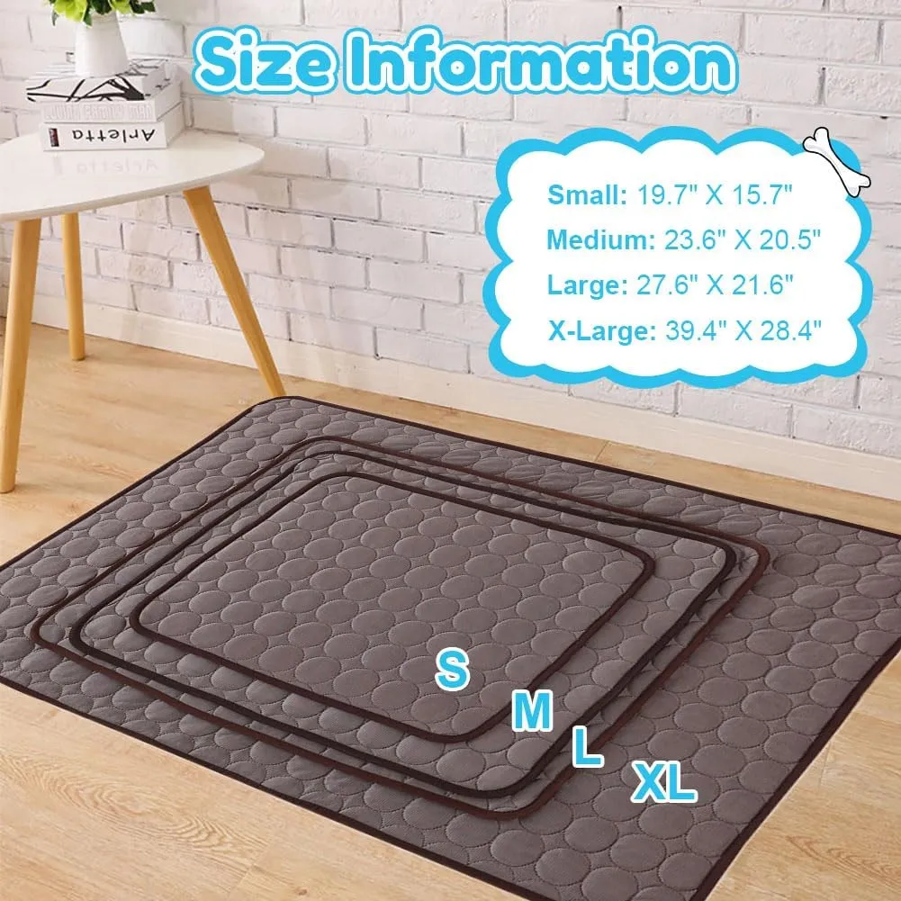 Cooling Mat for Dogs Summer Dog Pad for Small Medium Large Dogs Cats, Pet Ice Silk Blankets Sleeping Mat, Outdoor Dog Self Cooling Crate Sleep Mats Washable Portable