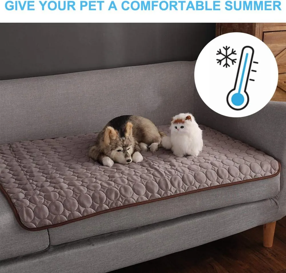 Cooling Mat for Dogs Summer Dog Pad for Small Medium Large Dogs Cats, Pet Ice Silk Blankets Sleeping Mat, Outdoor Dog Self Cooling Crate Sleep Mats Washable Portable