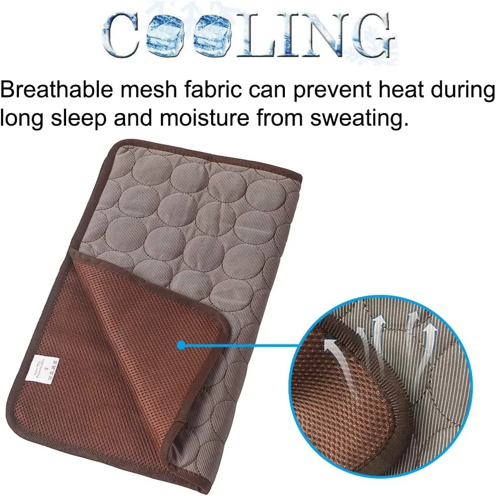 Cooling Mat for Dogs Summer Dog Pad for Small Medium Large Dogs Cats, Pet Ice Silk Blankets Sleeping Mat, Outdoor Dog Self Cooling Crate Sleep Mats Washable Portable