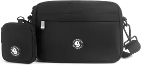 COOWONE Dog Training Treat Pouch for Treats, Kibbles, Toys, Fanny Pack with Small Pouch, Cross-Body Bag Built in Poop Bag Dispenser, Pet Food Carrier Bag Outdoor Travel Shoulder Bag (Black 2.0)