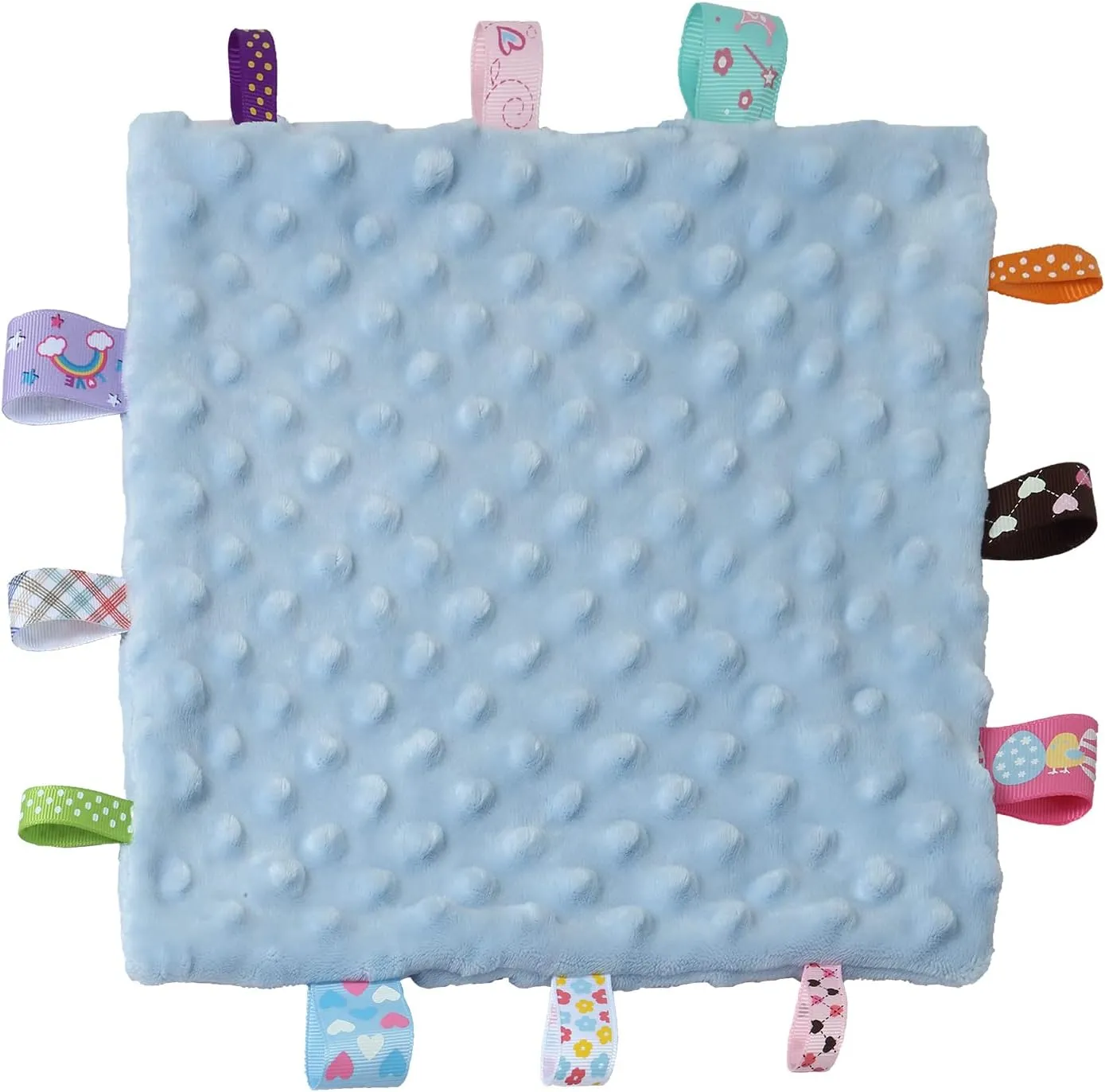 CREVENT Soft Plush Animal Face Security Blankets for Boys and Girls, Great Gifts for Birthday Baby Shower (Blue Dog   Tag)