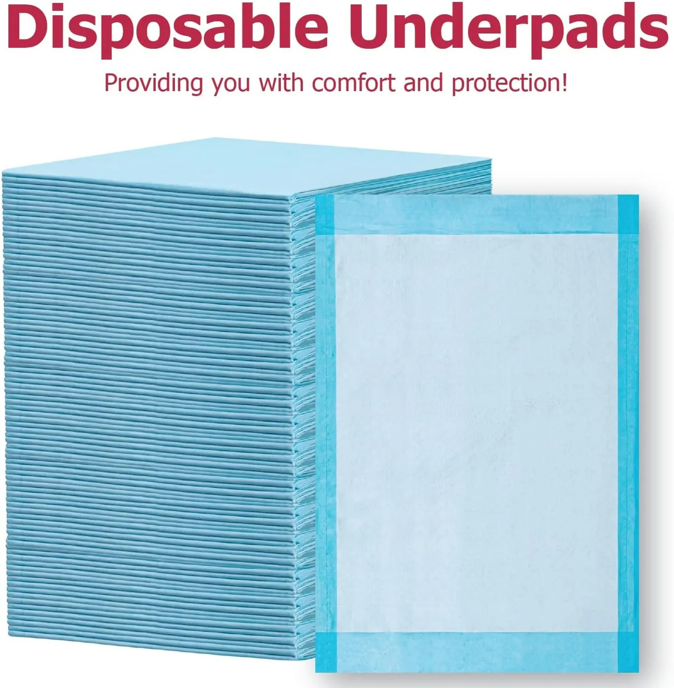 Dealmed (100 Count) Economy Absorbency Disposable Underpads 2-Ply Tissue Fill, 17" X 24 Blue, Perfect as Pet Pads Puppy Training, Medical Table Barrier, Liquid Accident, 100 Pads