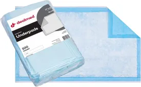Dealmed (100 Count) Economy Absorbency Disposable Underpads 2-Ply Tissue Fill, 17" X 24 Blue, Perfect as Pet Pads Puppy Training, Medical Table Barrier, Liquid Accident, 100 Pads