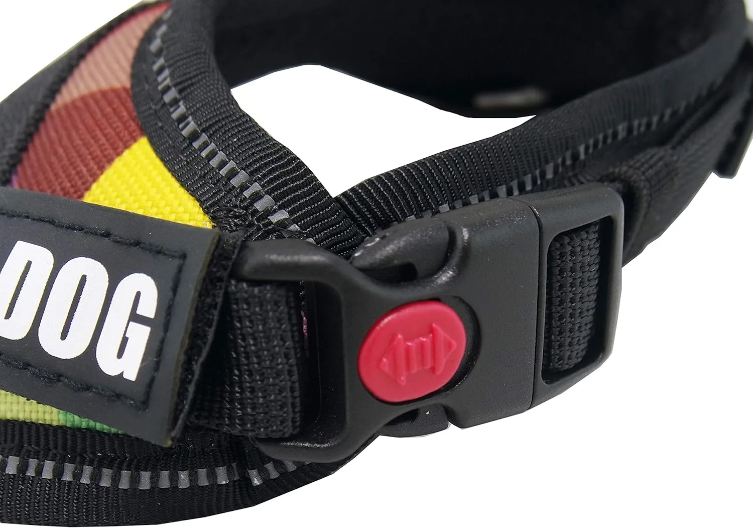 Dihapet Dog Harness, Service Dog Vest, No Pull No Choke Dog Vest for Training Walking Jogging XXXS Chest 12-13in Color Grid