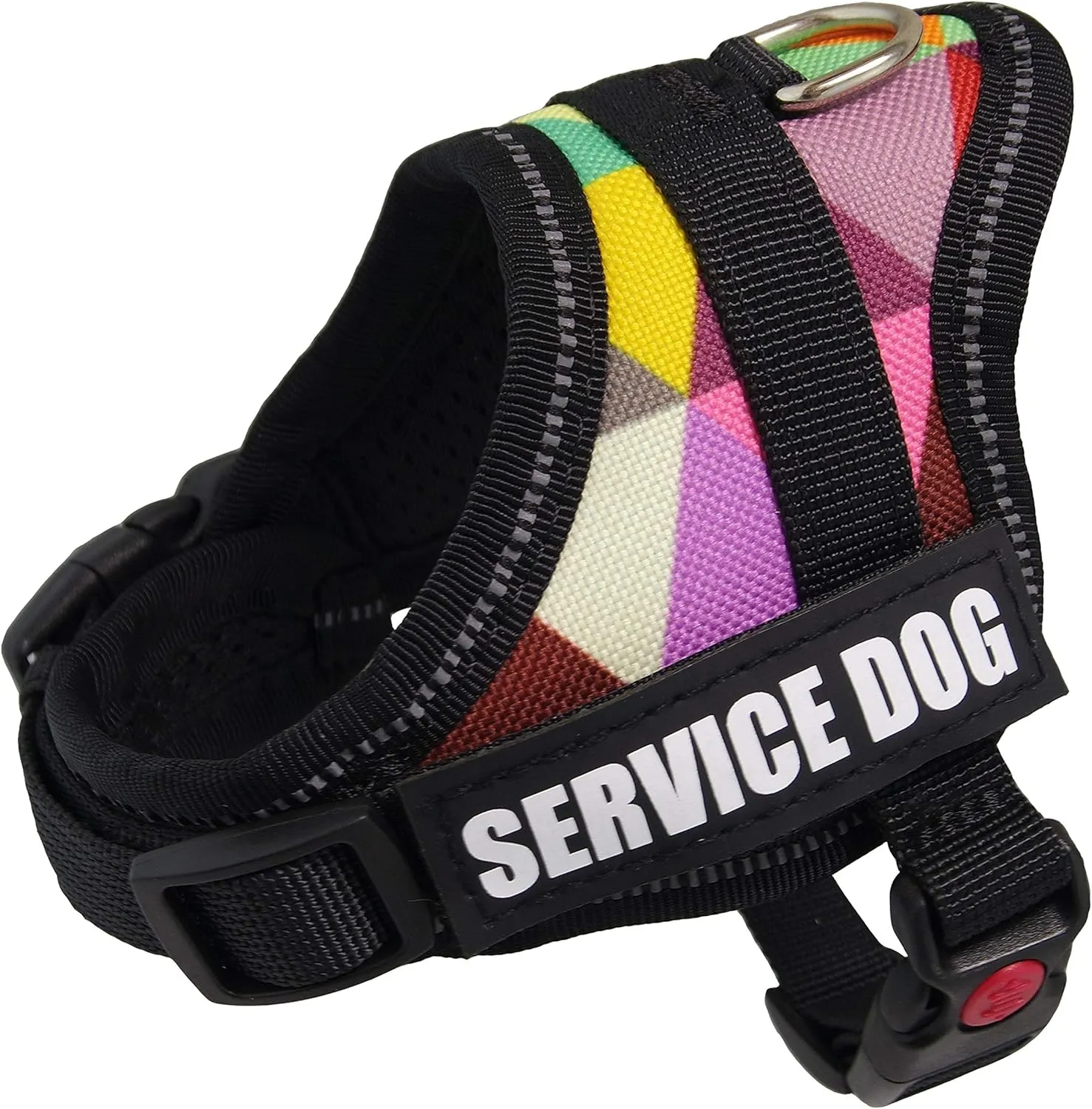Dihapet Dog Harness, Service Dog Vest, No Pull No Choke Dog Vest for Training Walking Jogging XXXS Chest 12-13in Color Grid