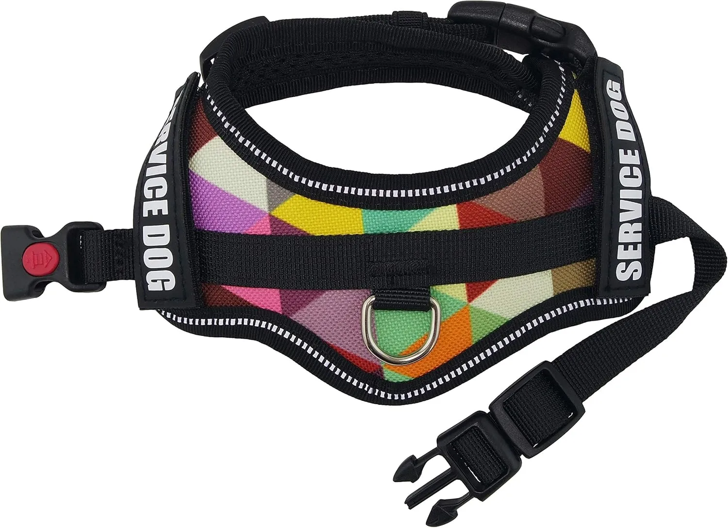 Dihapet Dog Harness, Service Dog Vest, No Pull No Choke Dog Vest for Training Walking Jogging XXXS Chest 12-13in Color Grid