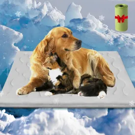 Dog Cooling Mat, 36" x 23" Medium Cooling Mat Reversible for Extra Large Dog (Cool & Warm), Q-MAX>0.5 Ice Cool Fabric Thicken Waterproof Foldable Pet Pad for Dogs Cats in Summer Machine Washable