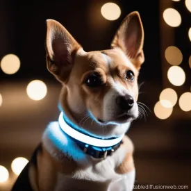Dog LED Light-UP Nylon Collars, Glow-in-The-Dark USB Rechargeable Collar Dog Night Safety (Blue, XL)