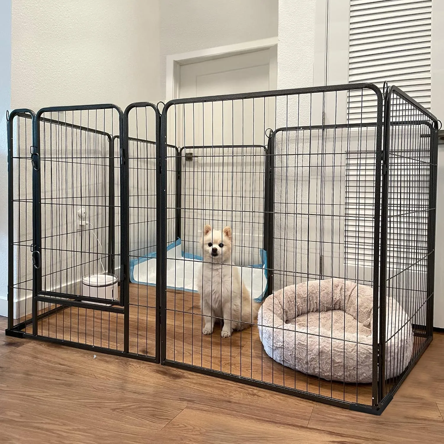 Dog Playpen Indoor & Outdoor Foldable Pet Exercise Fence Pen with Door Gate,Dog Kennels for Small/Medium/Puppy Dogs,Rabbits (8 Panels, 31 Inch)
