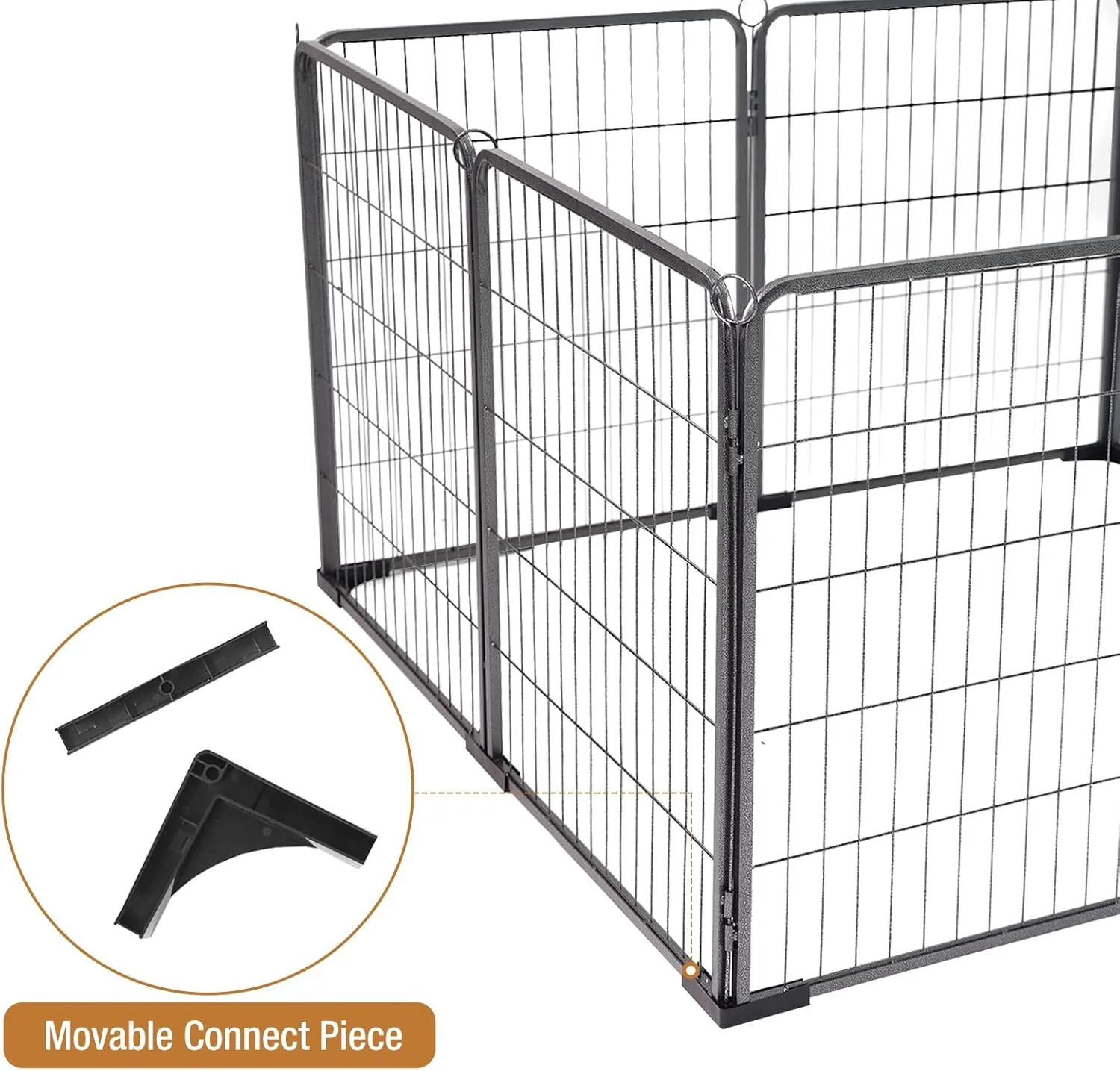 Dog Playpen Indoor & Outdoor Foldable Pet Exercise Fence Pen with Door Gate,Dog Kennels for Small/Medium/Puppy Dogs,Rabbits (8 Panels, 31 Inch)