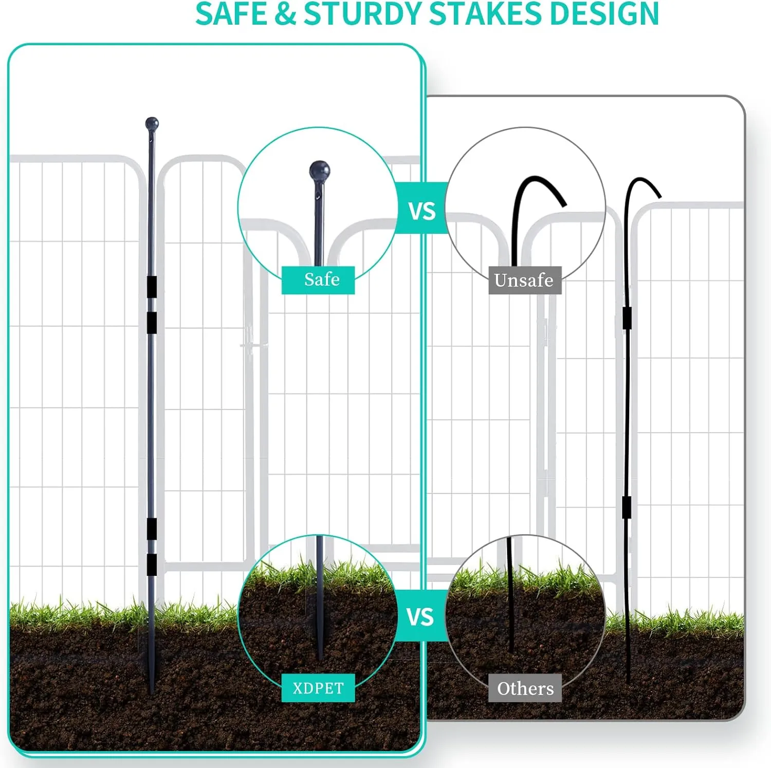 Dog Playpen,Portable Outdoor Dog Fence, Dog Playpen for Large/Medium/Small Dogs, Dog Fences for The Yard,with Doors Foldable Metal (32 inch, 06 Panels)