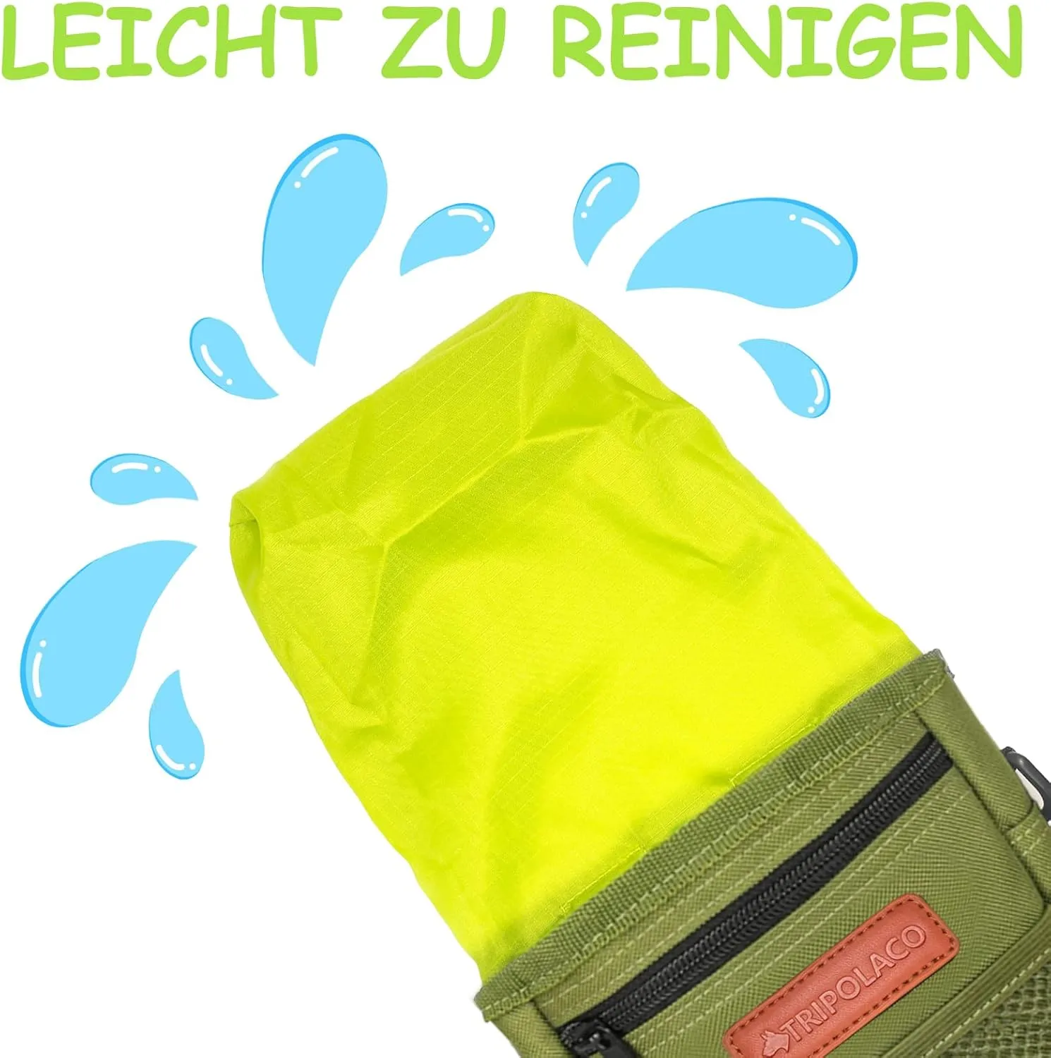 Dog Treat Pouch, Large Treat Pouches for Pet Training with Multiple Pockets, Built-in Poop Bag Dispenser & Phone Holder, 3 Wear Styles, Ideal Dog Treat Bag for Training & Walks, Green