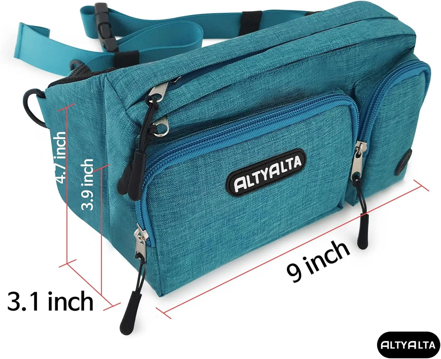 EZ Dog Walking Fanny Pack, Dog Training Treat Pouch, Easy for Walking with Dogs, Belt Bag with 6 Pockets and Waste Bag Dispenser