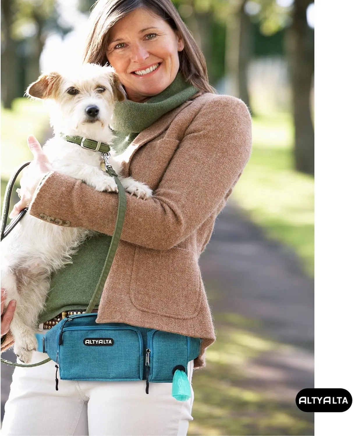 EZ Dog Walking Fanny Pack, Dog Training Treat Pouch, Easy for Walking with Dogs, Belt Bag with 6 Pockets and Waste Bag Dispenser