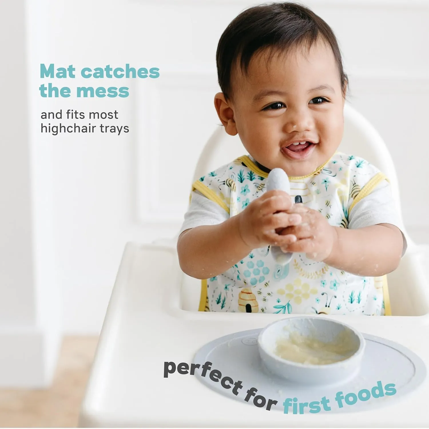 ezpz Tiny Bowl (Blush) - Silicone Suction Placemat   Bowl for Infants - 6 months  - Baby Led Weaning Supplies - Fits All Highchair Trays