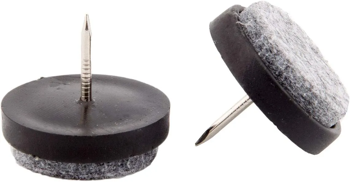 Felt Furniture Pads 50 Pcs - ULIFESTAR Nail On Furniture Sliders Hardwood Floor Protectors for Chair Table Desk Dresser Cabinet Sofa Couch Leg Feet Non Slip Non Scratch (24mm Diameter Black)