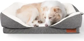 Fida Orthopedic Dog Bed with Memory Foam Base - Dog Lounge Sofa with Removable Washable Cover, Pets Couch Beds for Small/Medium/Large Dogs & Cats (L-35"x26", Black)