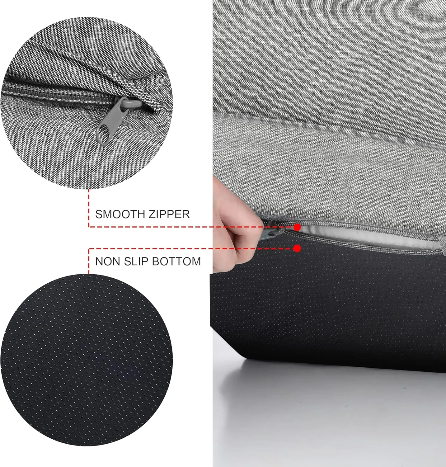 Fida Orthopedic Dog Bed with Memory Foam Base - Dog Lounge Sofa with Removable Washable Cover, Pets Couch Beds for Small/Medium/Large Dogs & Cats (L-35"x26", Black)