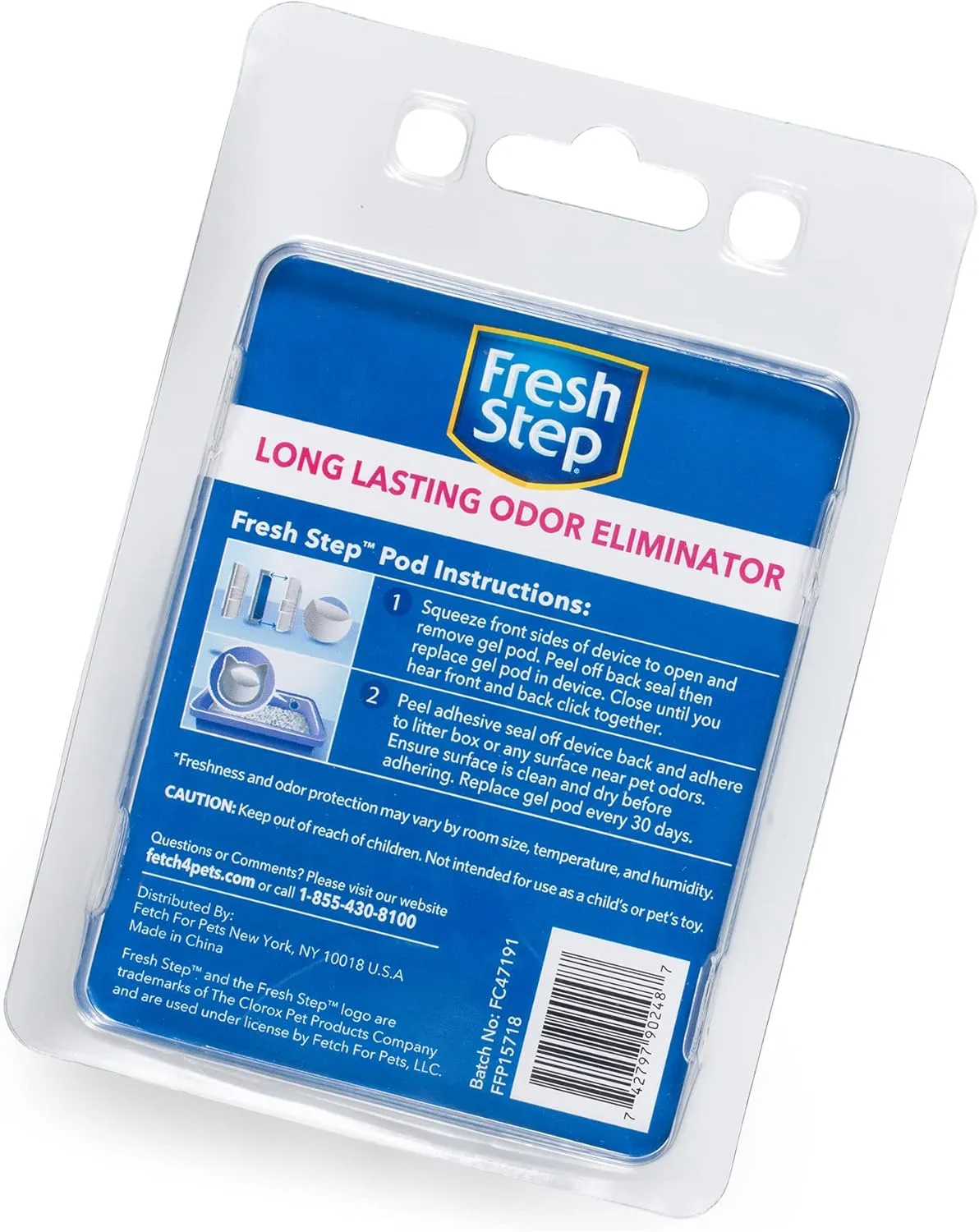Fresh Step Litter Box Deodorizing Gel Pod | Cat Litter Box Deodorizer | Combats Cat Odors and Neutralizes Smells to Keep Your Home Clean | 1 Adhesive Device   2 Gel Refills