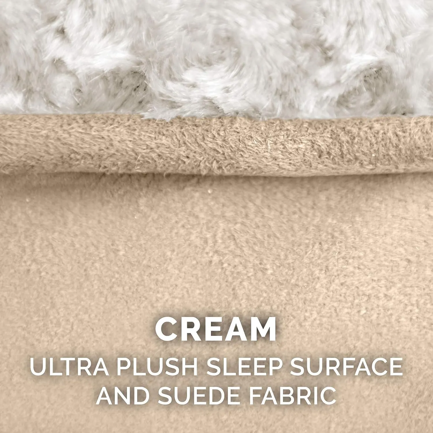 Furhaven Cooling Gel Dog Bed for Large/Medium Dogs w/ Removable Washable Cover, For Dogs Up to 38 lbs - Ultra Plush Faux Fur & Suede Luxe Lounger Contour Mattress - Cream, Large
