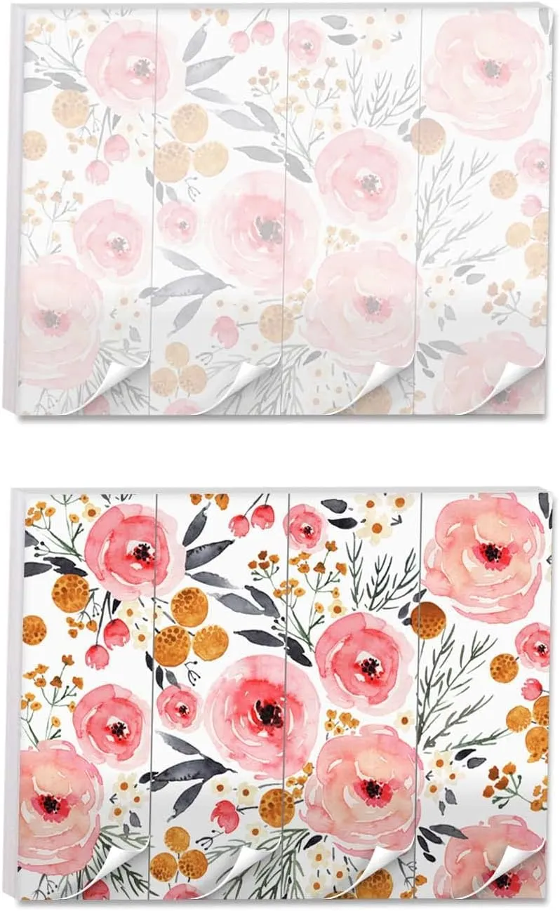 Gotcha Covered Notebooks Floral Page Marker Assortment/Set Of 2 Sticky Tab Designs / 1" x 2.875" Multiuse Sticky Note Tabs / 200 Tabs Per Pad/Made In USA