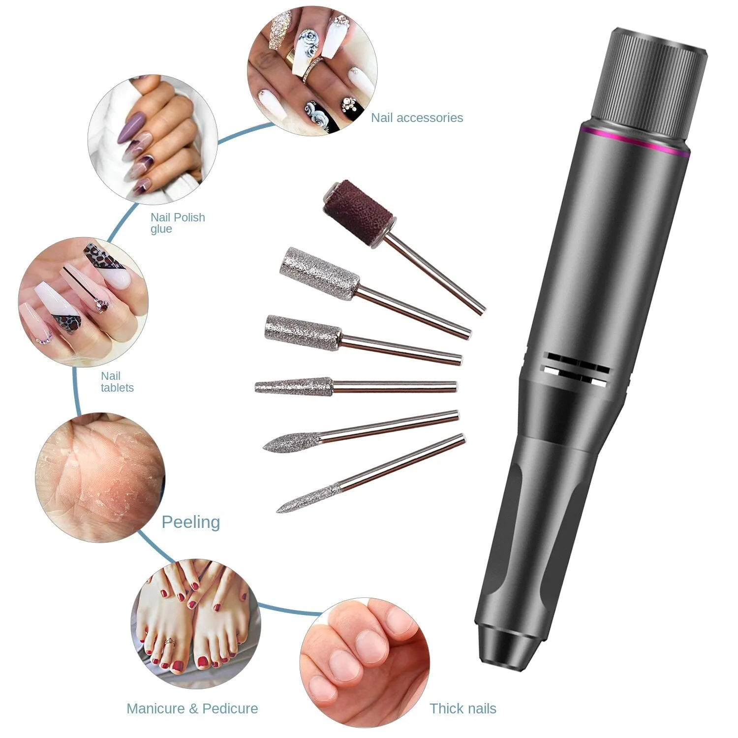 Grinding Machine Electrodeless Speed Control Manicure Implement Uv Polish Nail Removal Electric Nail Grinder