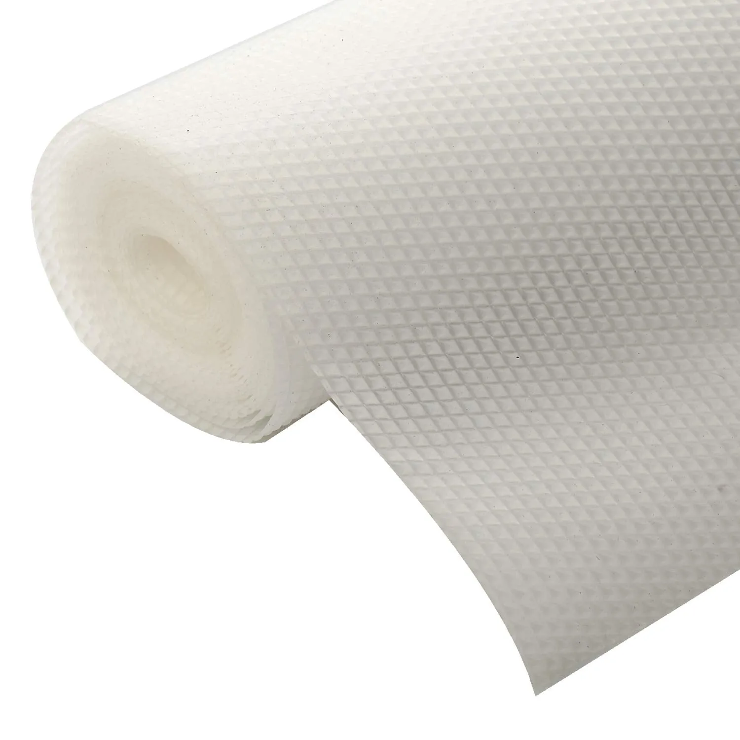 Heart Home Multipurpose Diamond Textured Super Strong Anti-Slip Mat Liner, Size 45X150 Cm (1.50 Meter Roll, White) HEART248