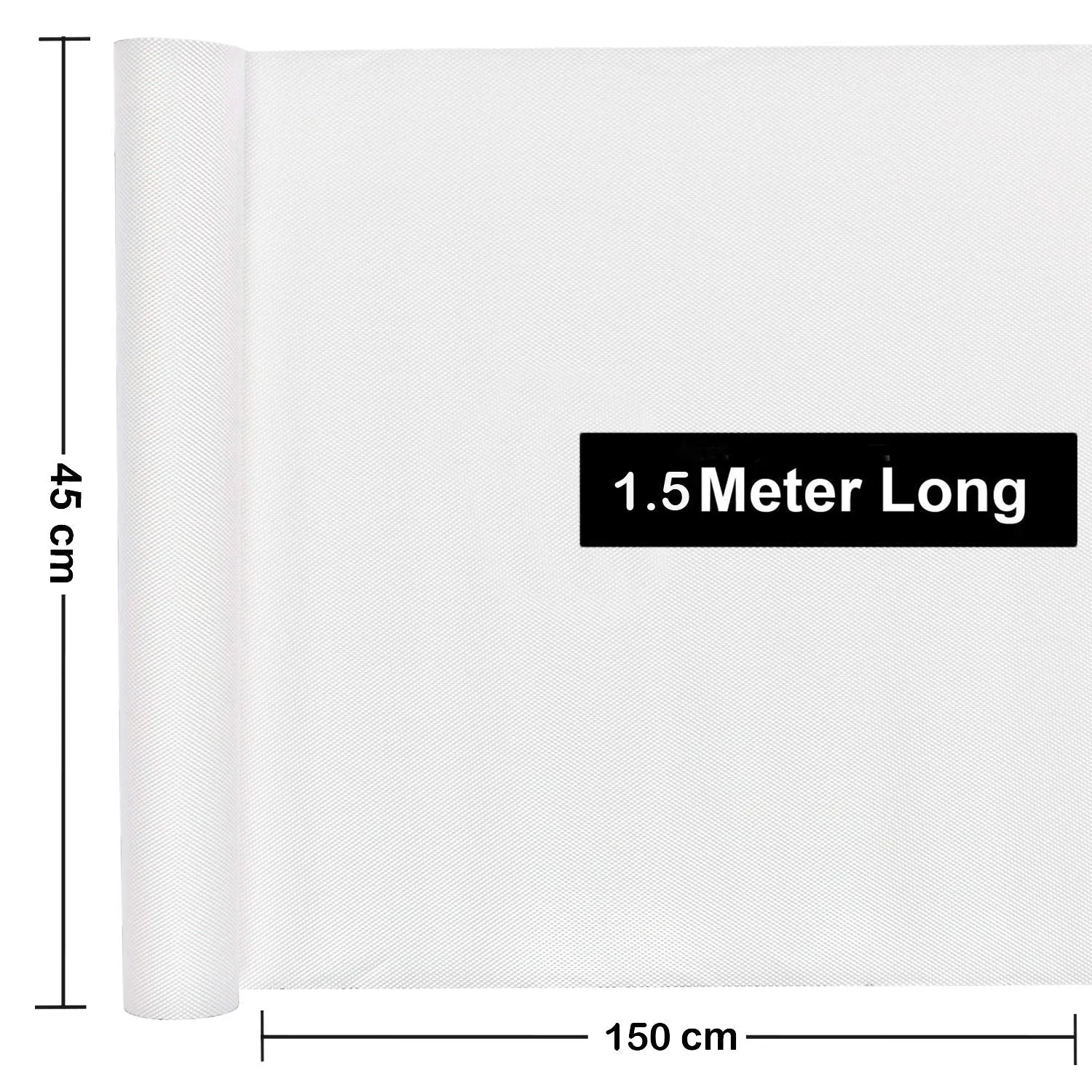 Heart Home Multipurpose Diamond Textured Super Strong Anti-Slip Mat Liner, Size 45X150 Cm (1.50 Meter Roll, White) HEART248