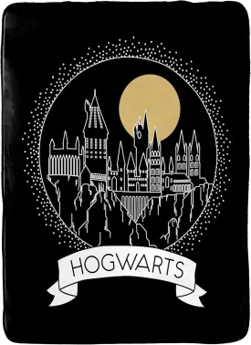 Jay Franco Harry Potter Moonrise Blanket - Measures 60 x 90 inches, Kids Bedding Features Hogwarts - Fade Resistant Super Soft Fleece (Official Harry Potter Product)
