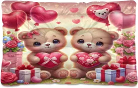 Joko Ivery Bears Heart Valentines Dog Cat Bed for Crate Soft Crate Pad Machine Washable Sleeping Mats Anti Slip Crate Mat for Puppy Dogs Cats Indoor Pet Supplies 2418 in